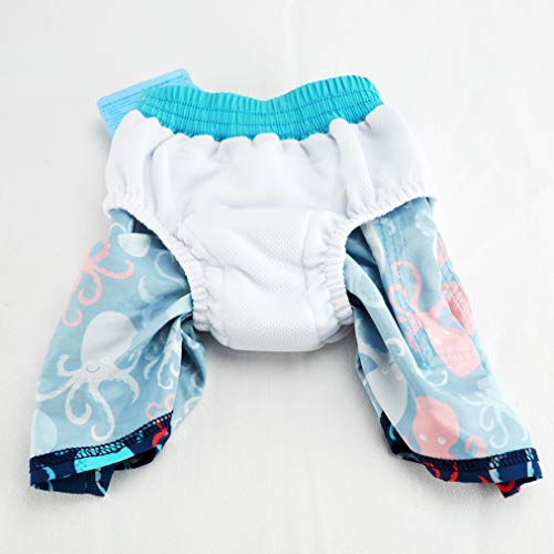 i play. Baby Boys Pocket Trunks w/Built-in Reusable Absorbent Swim Diaper, Royal Blue Turtle Journey, 18 mo - Thumbnail 5