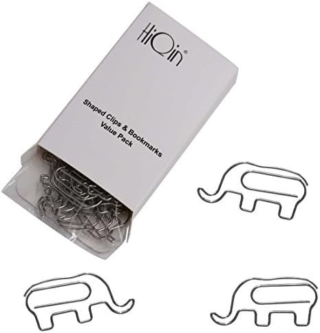 Cute Bookmarks Paper Clips Elephant (45 Counts) - Cute Paperclips for Party Card Wedding Invitation Decoration- Funny Office Supplies Gifts Idea