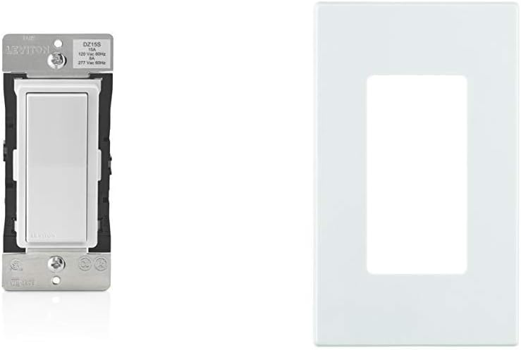 Leviton DZ6HD-1BZ Decora Smart 600W Dimmer with Z-Wave Technology, Ivory, 1-Pack, White/Light Almond - - 