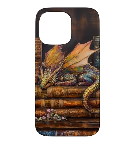 Dragon Reads a Book Library Cottagecore Bookworm Bookish Case for iPhone 14 Pro…