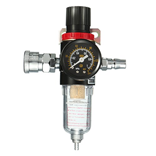 SENREAL 1/4 inch Air Compressor Regulator Pressure Gauge Moisture Filter Device - Thumbnail 4