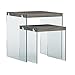 Monarch Specialties ,Nesting Table, Tempered Glass, Dark Taupe