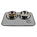Bone Dry Machine Washable, Ultra Absorbent Pet Mat, 14 x 24, Gray Stripe