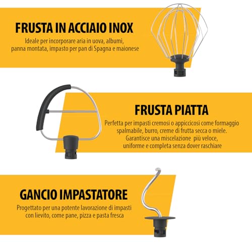 Robot da Cucina Tristar con Ciotola in Acciaio Inox da 4,5 L, Potenza 800 W, 12 Velocità con Funzione Pulse, Testa Inclinabile, Paraspruzzi, MX-4870