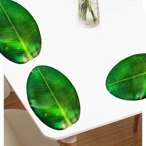 Fashionova® PVC Banana Leaves Design Table Placemat (17 x 11 inches, Green) -Pack of 6
