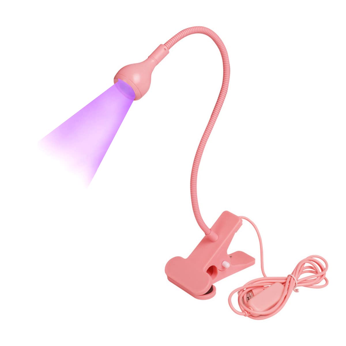 Photo 1 of Meitawilltion 3W UV LED Desk Light,Flexible Gooseneck and Clamp Mini Desk Light with Switch,Portable Glue Curing Lamp Light for Mobile Repair Pink