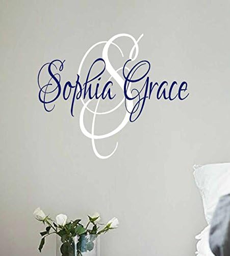 childs name wall decal - Childrens Decor Wall Decor - vinyl monogram - wall art - Girls initial with first and middle name - nursury decal