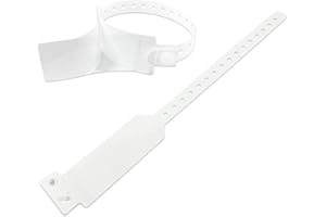 Wristall Hospital Identification Bands, Medical Adult-Sized Shield Wristband, Waterproof Patient Wristbands, Plastic Disposable Hospital ID Wristband (White, 250)