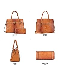 Dasein Bolso de mano de cuero vegano bolsos de hombro para mujer con correa de hombro