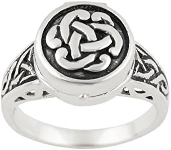 Sterling Silver Celtic Knot Poison Ring, Sizes 6-10, Pillbox Rings