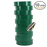 10 Pack of Mighty Gadget (R) Professional Grade UL Listed Green Color PVC Electrical Tapes with Durable Rubber Based Adhesive, Rated up to 600 Volts and 176 °F - Dimensions: 3/4