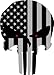 Subdued US Flag Punisher Skull Reflective Decal 8