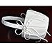 MAYMII 2 Heart Rhinestones Ivory Satin Wedding Flower Girl Basket and Ring Pillow Set, Ivory (White)