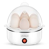 ELEHOT Egg Cooker Hard Boiled Egg Maker Boiler 7 Eggs Capacity for Hard or Soft Boiled Eggs - White