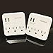 Oviitech 3 Outlet Multi Wall Mount Adapter,Surge Protector,Outlet with Dual 2.1A USB Charging Ports, Wall Plug Extender for Home Travel Office Hotel,White,ETL Listed,2 Pack
