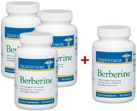 Dr. Whitaker's Berberine 500 mg Supplement Helps Support Healthy Blood Sugar and Cholesterol Levels, 360 Capsules (120-Day Supply)