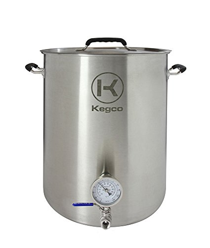 Kegco 15 Gallon Brew Kettle with Thermometer & 2-Piece Ball Valve