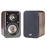 Polk Audio Signature Series S10 American Hi-Fi Home Theater Compact Satellite Surround Speaker - Pair (Classic Brown Walnut)