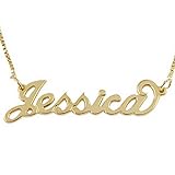 18k Gold Plate Personalized Name Necklace - Custom Made Any Name