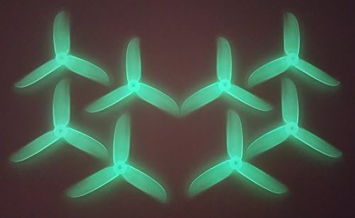 DAL 5045 V3 Glow In the Dark Cyclone Extreme Performance FPV Racing Propellers, The Cyclone series has incresed performance through Advanced Tip Design. 4XCW and 4XCCW, 8 Propellers.