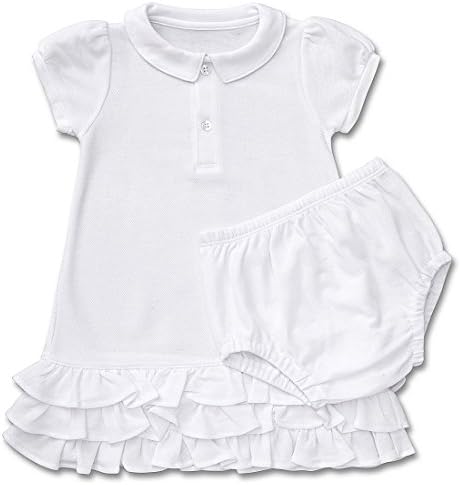 Fore Kids Golf Baby Girls Pima Cotton Tennis Dress w/Bloomers White 18-24M
