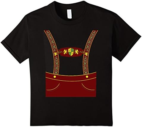 Kids Vintage Costume Lederhosen Oktoberfest T-Shirt 8 Black