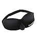 Eye Sleep Mask Cover Blackout, Wrahito 3D Contoured Light Blocking Blindfold Eyepatch for Deep Sleeping Rest with Moldex Ear Plugs and Travel Carry Pouch,Memory Foam Soft Slow Rebounding Cotton,Black