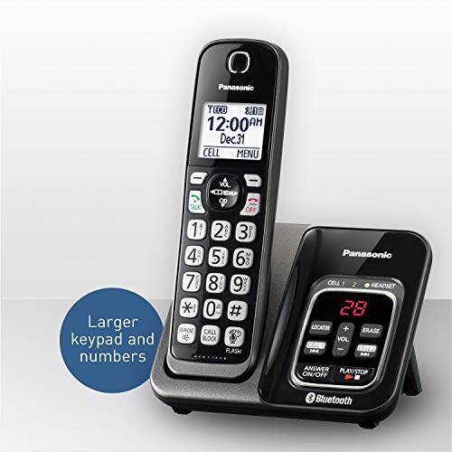Panasonic Rugged Link2Cell Bluetooth Cordless Phone with Voice Assist, Call Block and