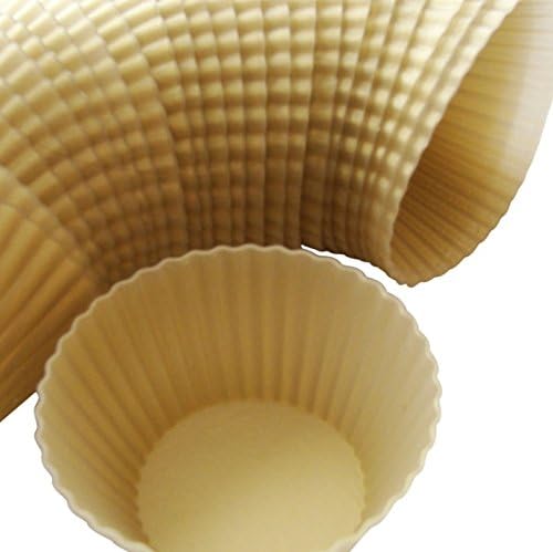 Silicone Baking Cups - Best 24 Reusable Non-stick Gold Cupcake Liner Molds for Muffins Cupcakes Desserts and More, Easy to Clean - Entertain and Party with Style!