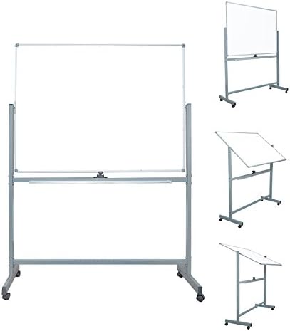 Mobile Dry Erase Magnetic Whiteboard - 47" X 36" - Double Sided with Rolling Stand - Perfect for School, Home, Office, Classroom, Homeschool - Presentations, Workspace, Bulletins