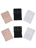 eBoot 6 Pieces Women's Bra Extender Bra Strap Extension 2 Rows 3 Hooks, 3 Colors