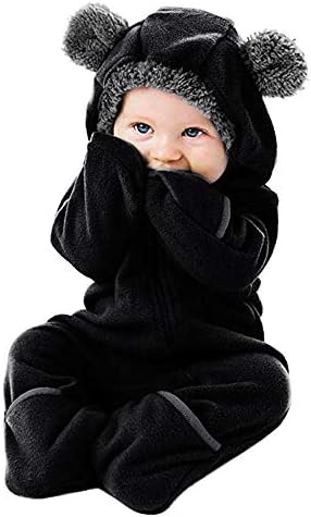 VEKDONE Baby Boy Girl Cartoon Bear Fleece Snowsuit Warm Thick Hooded Coat Jacket Zip