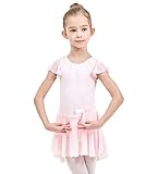 Ferlema Girls' Skirted Ballet Leotard with Snap Crotch│Gymnastics Dance Dress for Girls/Toddlers/Kids