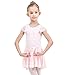 Ferlema Girls' Skirted Ballet Leotard with Snap Crotch│Gymnastics Dance Dress for Girls/Toddlers/Kids