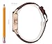 SONGDU Mens Day Date Black Dress Watch Roman Numeral Rose Gold Boyfriend Watches Brown Leather Strap