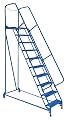 Vestil LAD-MM-10-P Maintenance Ladder 10 Step Perforated, Blue