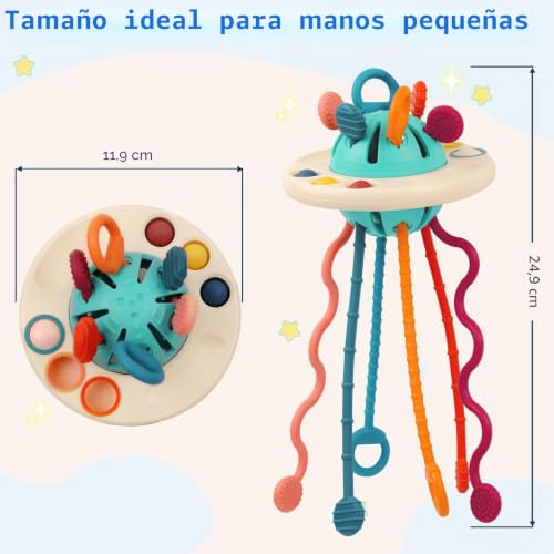 Fyxttalor Kids Toys 1 Year Old, Montessori Sensory Toy for Baby 12-18 Months+ UFO Drag Toys, Fine Motor Educational Toy, Gift for Boys and Girls