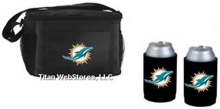 NFL Football Tailgating Picnic Cooler &amp; Neoprene Can Insulator (2) Gift Set (Dolphins)