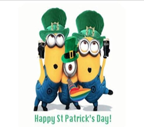 Happy St. Patrick's Day from Minions - Edible Image Cupcake Toppers - Set of 12 Precut - 2" Round