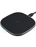 [Upgraded] Wireless Charger, Qi-Certified 7.5W Fast Charger Compatible for iPhone Xs Max/XS/XR/X/8/8 Plus, 10W Samsung S9/S9+/S8/S8+ Note9/8/7, Stainless Steel, All Qi-Enabled Devices (No AC Adapter)