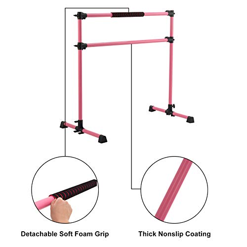 ZELUS 4ft Portable Ballet Barre for Home Gym Freestanding Dance