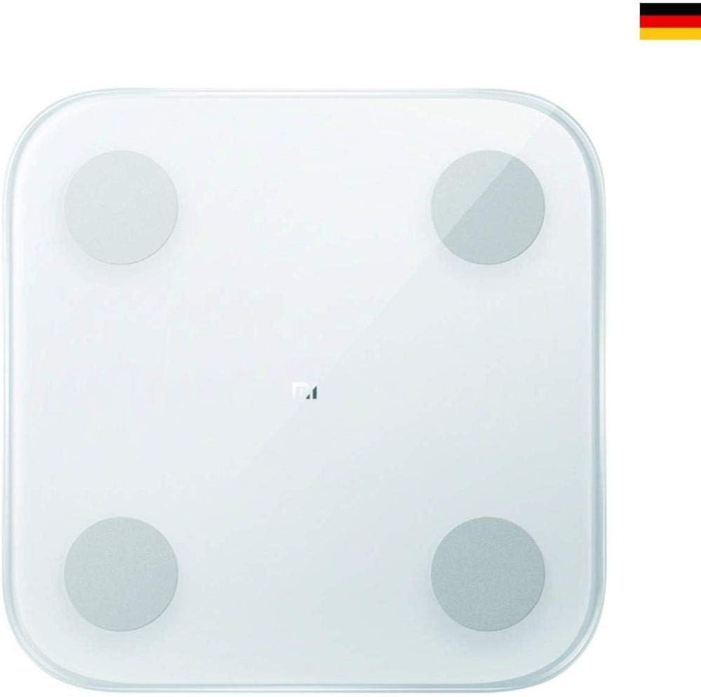 WUXXX Smart Scale P1, Smart Bathroom Scale with Bluetooth, Large LED Display, 14 Readings, Measurement of Weight/Body Fat/BMI/Body Composition, Tempered Glass worktop, pounds/kg