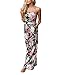 YIHUAN Women's Strapless Wrapped Chest Floral Print Party Maxi Dress