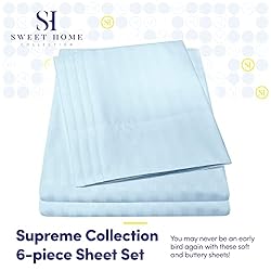 Dobby Stripe Queen Sheets - 6 Piece 1500 Supreme