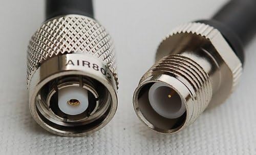 AIR802 CA195 Black Cable, RP-TNC Plug-Male to RP-TNC Jack-Female, 10 Feet (3 meters)
