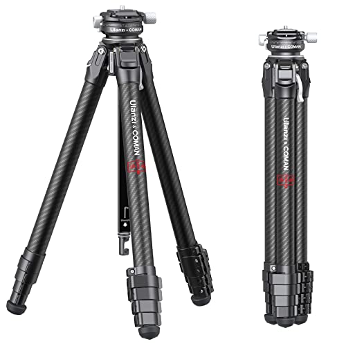 ULANZI Zero Y Travel Tripod, Camera Tripod Carbon with 360° Panorama Ball Head and Arca Quick Rlease, Photograhy Tripod with Detachable Center Column, 18kg Load Capacity for All DSRL Cameras