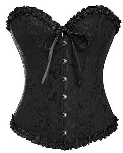 MISS MOLY Women Bustiers Corsets Multi-Style Overbust Waist Cinching Plus Costume Tops Black S