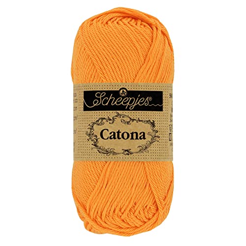 Scheepjes - Scheepjes Catona 411 Pelote de laine orange douce – 1 x 50 g