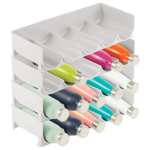 mDesign Plastic FreeStanding Water Bottle and Wine Rack Storage