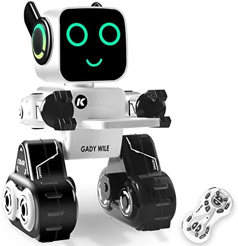Remote Control Toy Robot for kids,Touch & Sound Control, Speaks, Dance Moves, Plays Music, Light-up Eyes & Mouth. Built-in Coin Bank. Programmable, Rechargeable RC Robot Kit for Boys, Girls All Ages.